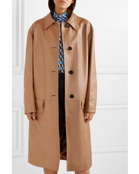 Женское светло-коричневое кожаное пальто от Prada