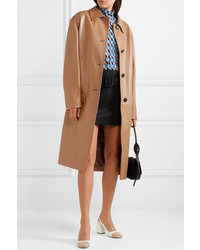 Женское светло-коричневое кожаное пальто от Prada
