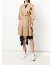 Женское светло-коричневое кожаное пальто от Drome