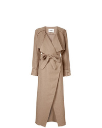 Женское светло-коричневое льняное пальто от Goen.J