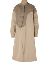 Женское светло-коричневое пальто в клетку от Preen by Thornton Bregazzi