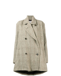 Женское светло-коричневое пальто в клетку от Vivienne Westwood