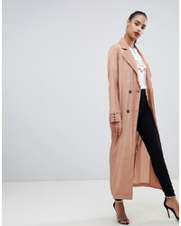 Женское светло-коричневое пальто дастер от PrettyLittleThing