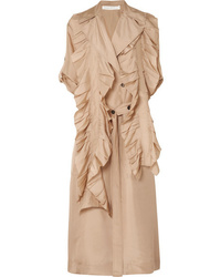 Женское светло-коричневое пальто дастер от Victoria Beckham