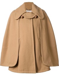 Светло-коричневое пальто-накидка от Chloé