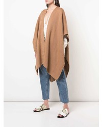 Светло-коричневое пальто-накидка от Voz