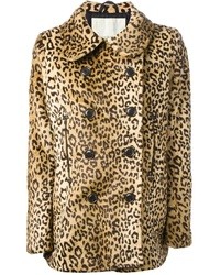 Женское светло-коричневое пальто с леопардовым принтом от Denim & Supply Ralph Lauren