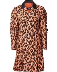 Женское светло-коричневое пальто с леопардовым принтом от G.V.G.V.