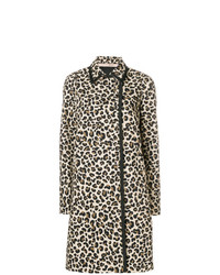 Женское светло-коричневое пальто с леопардовым принтом от N°21