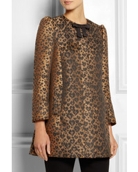 Женское светло-коричневое пальто с леопардовым принтом от RED Valentino