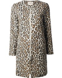 Женское светло-коричневое пальто с леопардовым принтом от Sea