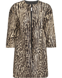 Женское светло-коричневое пальто с леопардовым принтом от Valentino