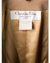 Светло-коричневое пальто с меховым воротником от Christian Dior Vintage