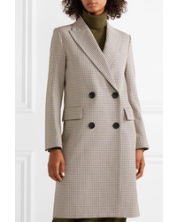 Женское светло-коричневое пальто с узором "гусиные лапки" от Theory