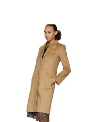 Женское светло-коричневое пальто от Burberry