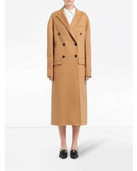 Женское светло-коричневое пальто от Prada