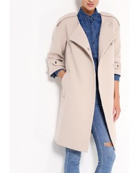 Женское светло-коричневое пальто от Grand Style