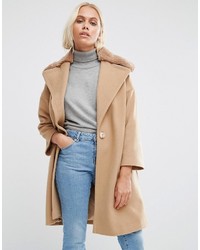 Женское светло-коричневое пальто от Helene Berman