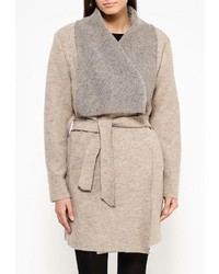 Женское светло-коричневое пальто от Lovini
