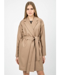 Женское светло-коричневое пальто от Madlen