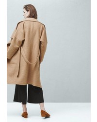 Женское светло-коричневое пальто от Mango