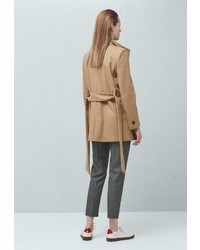 Женское светло-коричневое пальто от Mango