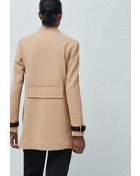 Женское светло-коричневое пальто от Mango