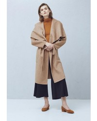Женское светло-коричневое пальто от Mango