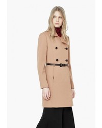 Женское светло-коричневое пальто от Mango