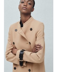 Женское светло-коричневое пальто от Mango