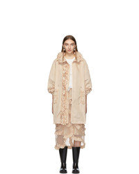 Женское светло-коричневое пальто от Moncler Genius