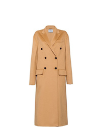Женское светло-коричневое пальто от Prada