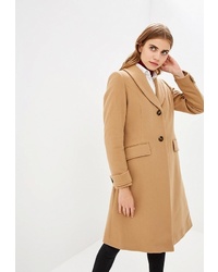 Женское светло-коричневое пальто от United Colors of Benetton