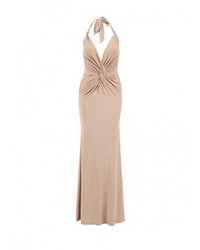 Светло-коричневое платье-макси от Goddiva