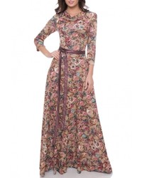 Светло-коричневое платье-макси от Olivegrey