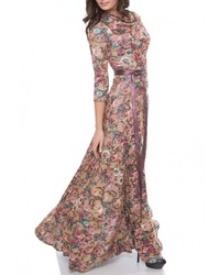 Светло-коричневое платье-макси от Olivegrey