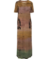 Светло-коричневое платье-макси от Raquel Allegra