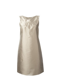 Светло-коричневое платье прямого кроя от Armani Collezioni