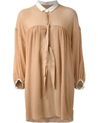 Светло-коричневое платье-рубашка от Chloé
