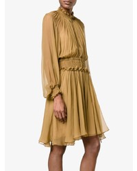 Светло-коричневое платье с пышной юбкой от Chloé