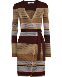 Светло-коричневое платье-свитер в горизонтальную полоску от Diane von Furstenberg