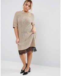 Светло-коричневое платье-свитер от Asos