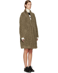 Женское светло-коричневое пушистое пальто от Etoile Isabel Marant