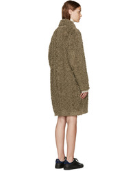 Женское светло-коричневое пушистое пальто от Etoile Isabel Marant