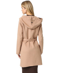 Женское светло-коричневое пушистое пальто от Soia & Kyo