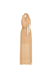Светло-коричневое шелковое вечернее платье от Nk