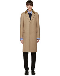 Мужское светло-коричневое шерстяное пальто от Alexander McQueen