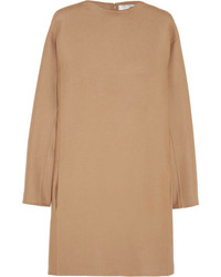 Светло-коричневое шерстяное платье-футляр от Valentino