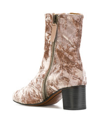 Светло-коричневые бархатные ботильоны от Chloé