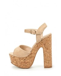 Светло-коричневые босоножки на каблуке от Ideal